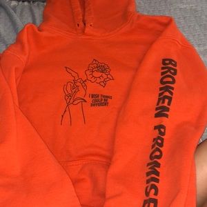 Broken promises orange hoodie